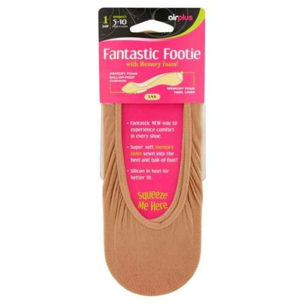 Airplus Women's Fantastic Footie with Memory foam, Tan